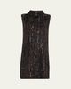Brunello Cucinelli Sequined Boucle Knit Sleeveless Mini Dress - 1