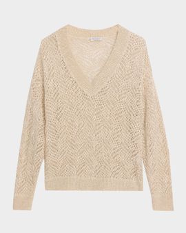 Brunello Cucinelli Sequined Open-Knit Sweater