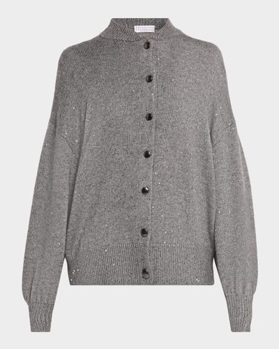 Brunello Cucinelli Shimmering Cashmere-Silk Cardigan