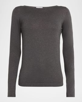 Brunello Cucinelli Shimmering Cashmere-Silk High-Neck Sweater