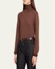 Brunello Cucinelli Shimmering Cashmere-Silk Knit Turtleneck Sweater - 4