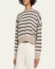 Brunello Cucinelli Shimmering Striped Wool-Cashmere Crop Sweater - 4