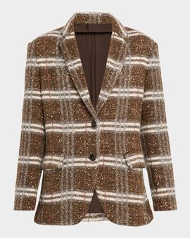 Brunello Cucinelli Single-Breasted Plaid Jacket