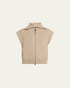 Brunello Cucinelli Sleeveless Cashmere Zip Cardigan