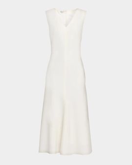 Brunello Cucinelli Sleeveless Fluid Stretch Wool Midi Dress