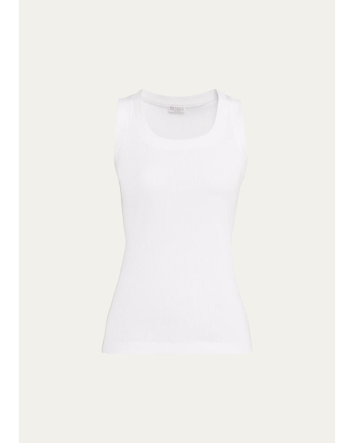 Brunello Cucinelli Sparkle Rib Knit Tank Top