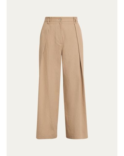 Brunello Cucinelli Sparkle Twill Wide-Leg Pants