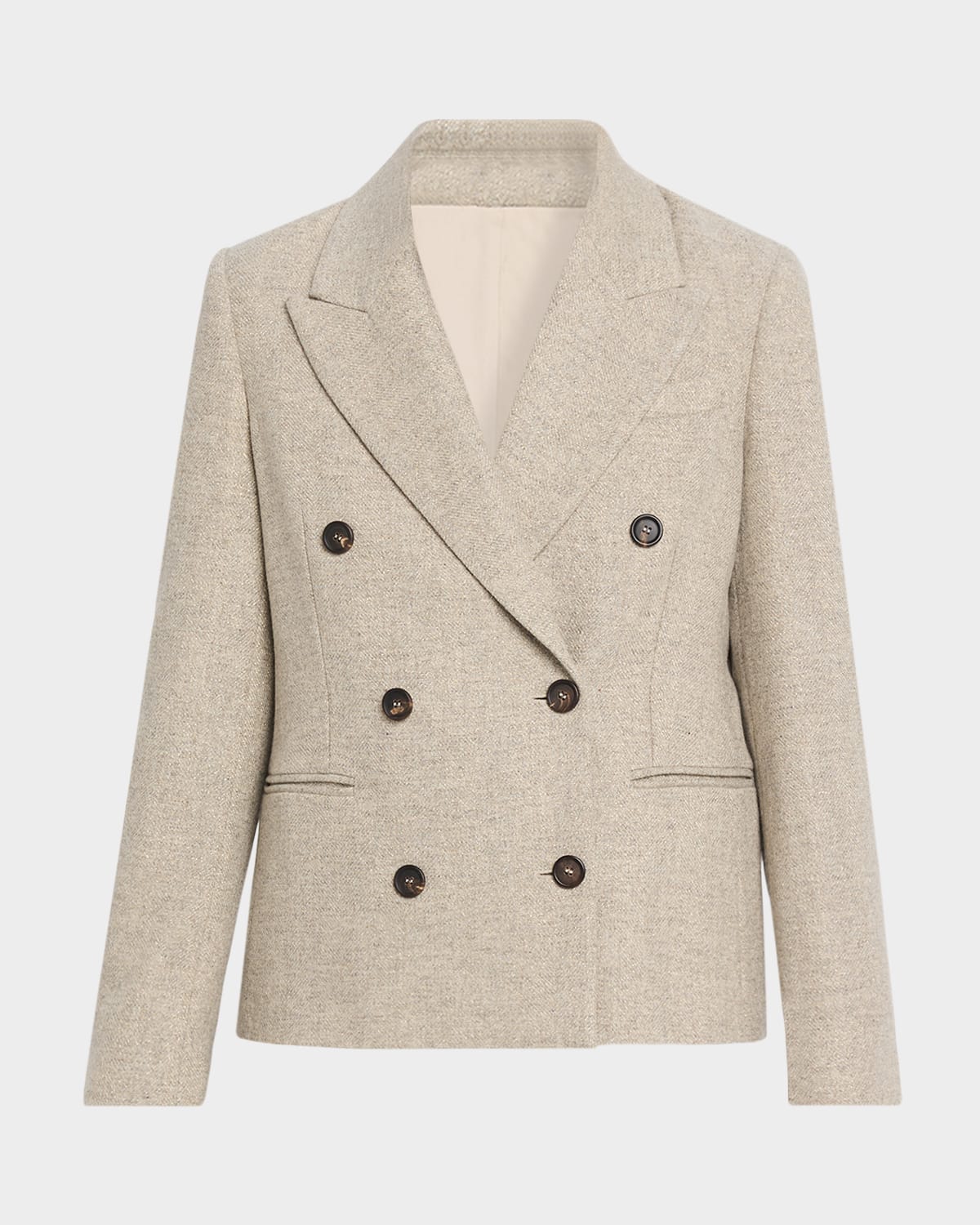 Brunello Cucinelli Sparkling Wool-Blend Double-Breasted Sport Coat