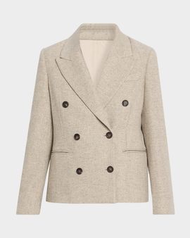 Brunello Cucinelli Sparkling Wool-Blend Double-Breasted Sport Coat