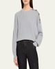 Brunello Cucinelli Sporty Button-Shoulder Cotton Diamante Crewneck Sweater - 4