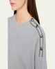 Brunello Cucinelli Sporty Button-Shoulder Cotton Diamante Crewneck Sweater - 5