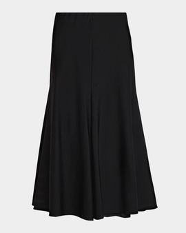 Brunello Cucinelli Stretch Wool Midi Pull-On Skirt