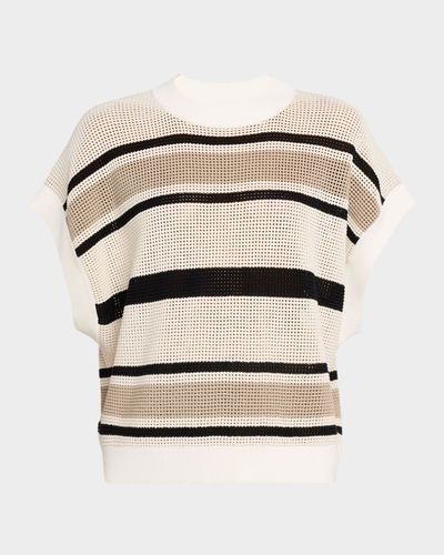 Brunello Cucinelli Striped Net Knit Vest