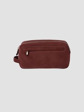 Brunello Cucinelli Suede Beauty Case with Double Zipper