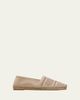 Brunello Cucinelli Suede Eyelet Espadrille Flats - 1