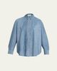 Brunello Cucinelli Suede Long Sleeve Snap Button Shirt - 1