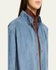 Brunello Cucinelli Suede Long Sleeve Snap Button Shirt - 5