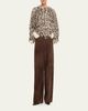 Brunello Cucinelli Suede Relaxed Wide-Leg Pants - 2