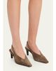 Brunello Cucinelli Suede Snip-Toe Slingback Pumps - 2