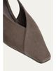 Brunello Cucinelli Suede Snip-Toe Slingback Pumps - 5