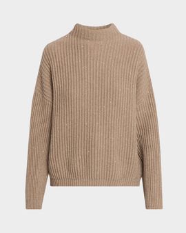 Brunello Cucinelli Turtleneck Shimmering Cashmere-Wool Rib Sweater