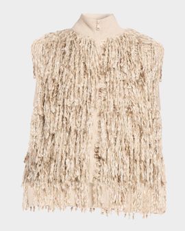 Brunello Cucinelli Twisted Fringes Sleeveless Sweater