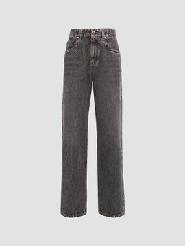 Brunello Cucinelli Women's Authentic Denim Contemporary Loose Jeans with Monili