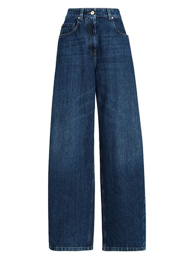 Brunello Cucinelli Women's Authentic Denim Wide Trousers