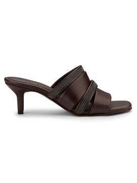 Brunello Cucinelli Women's Beaded Leather Mules