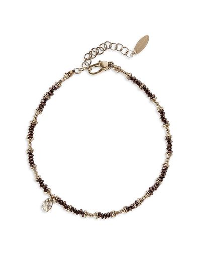 Brunello Cucinelli Women's Brown Hematite and Sterling Silver Anklet