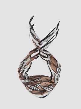 Brunello Cucinelli Women's Cacao Leaves Print Silk Foulard