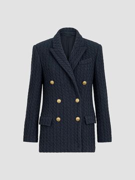 Brunello Cucinelli Women's Cashmere Cable Knit Blazer with Monili