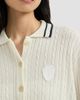 Brunello Cucinelli Women's Cashmere Cable Knit Polo Shirt with Logo - 5