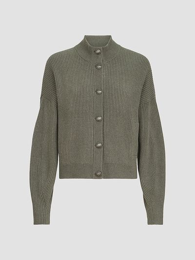 Brunello Cucinelli Women's Cashmere English Rib Cardigan with Monili