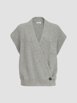 Brunello Cucinelli Women's Cashmere English Rib Wrap Cardigan