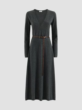 Brunello Cucinelli Women's Cashmere Knit Belted Dress