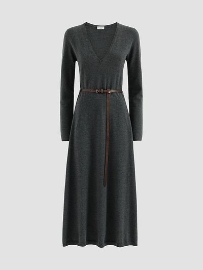Brunello Cucinelli Women's Cashmere Knit Belted Dress