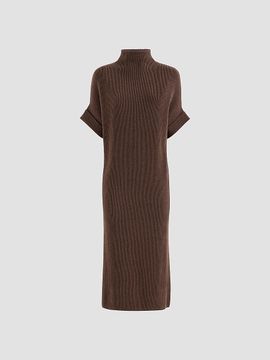 Brunello Cucinelli Women's Cashmere Rib Knit Mock Neck Dress
