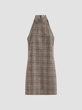 Brunello Cucinelli Women's Checked Alpaca and Wool Dress