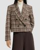 Brunello Cucinelli Women's Comfort Checked Wool and Alpaca Blazer with Monili - 2