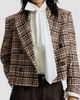 Brunello Cucinelli Women's Comfort Checked Wool and Alpaca Blazer with Monili - 5