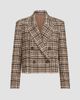 Brunello Cucinelli Women's Comfort Checked Wool and Alpaca Blazer with Monili - 7