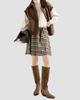 Brunello Cucinelli Women's Comfort Checked Wool and Alpaca Mini Circle Skirt - 6
