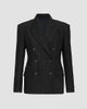 Brunello Cucinelli Women's Comfort Virgin Wool Dazzling Chalk Stripe Blazer with Monili - 1