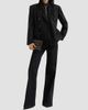 Brunello Cucinelli Women's Comfort Virgin Wool Dazzling Chalk Stripe Blazer with Monili - 2