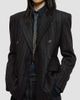 Brunello Cucinelli Women's Comfort Virgin Wool Dazzling Chalk Stripe Blazer with Monili - 5