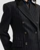Brunello Cucinelli Women's Comfort Virgin Wool Dazzling Chalk Stripe Blazer with Monili - 6