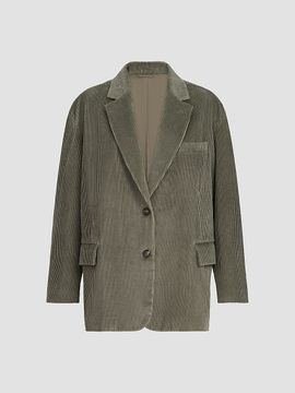 Brunello Cucinelli Women's Cotton Corduroy Blazer with Monili