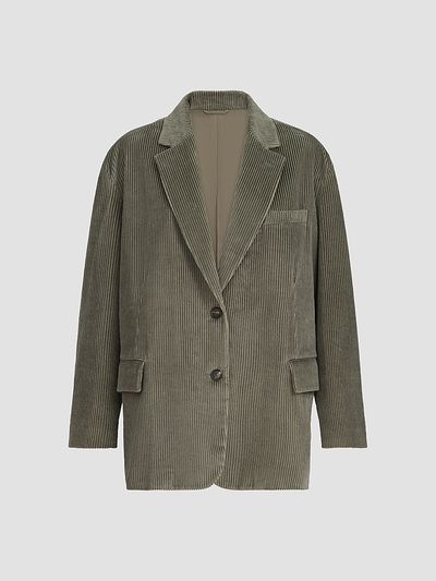 Brunello Cucinelli Women's Cotton Corduroy Blazer with Monili