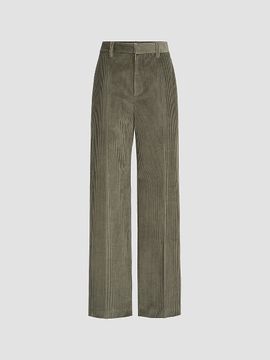 Brunello Cucinelli Women's Cotton Corduroy Loose Trousers with Monili